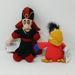 Vintage The Disney Store Aladdin's Jafar & Lago Bean Bag Plush NWT